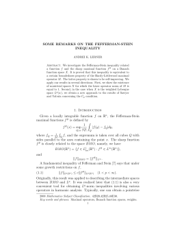 SOME REMARKS ON THE FEFFERMAN