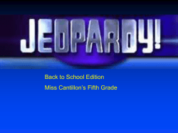 PowerPoint Presentation - Back to School Jeopardy
