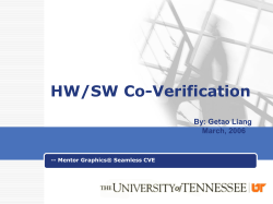 HW/SW Co-Verification - UTK-EECS