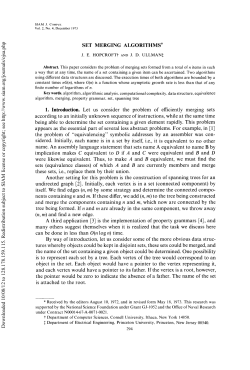 Set Merging Algorithms