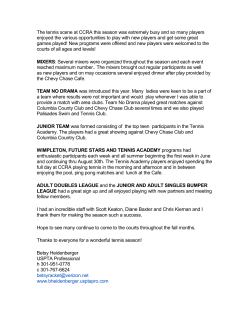 The tennis scene at CCRA this season was extremely busy and so