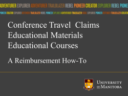 A Reimbursement How-To - University of Manitoba