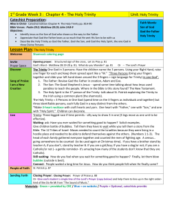 Catechist Preparation - St. Ann Catholic Parish