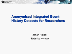 Anonimised Integrated Event History Datasets for researchers