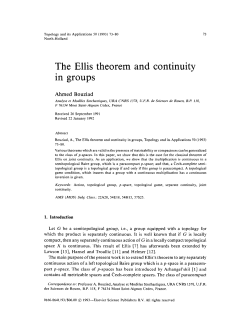 The Ellis theorem and continuity in groups