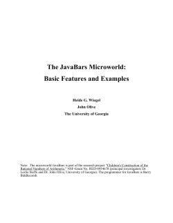 JavaBars Reference Manual