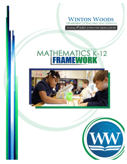 Mathematics Framework - Winton Woods City Schools