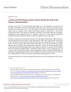 A Flurry of FCPA Enforcement Actions Marks the End of