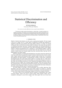 Statistical Discrimination and Efficiency