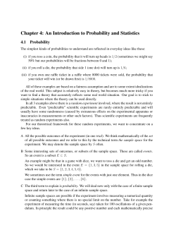 Chapter 4: An Introduction to Probability and Statistics