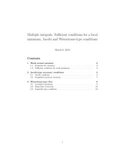 Multiple integrals: Sufficient conditions for a local