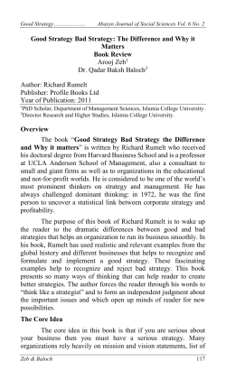 Good Strategy Bad Strategy - Abasyn Journal of Social Sciences