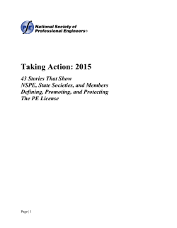 Taking Action: 2015 - National Society of Professional Engineers