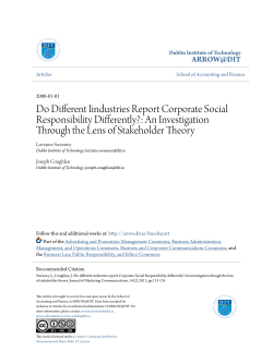 Do Different Iindustries Report Corporate Social