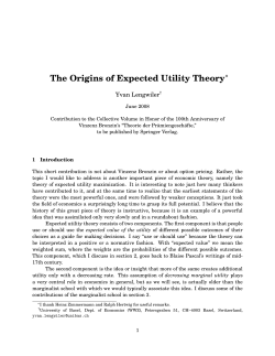 The Origins of Expected Utility Theory