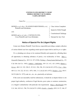 Notice of Pro Se Rights