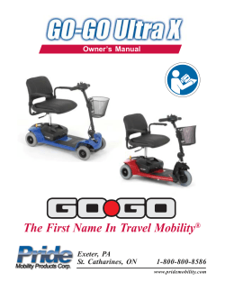 Pride Go Go Ultra X Owner`s Manual