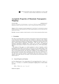 Asymptotic Properties of Monotonic Nonexpansive - IMJ-PRG