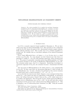 NON-LINEAR GRASSMANNIANS AS COADJOINT ORBITS 1