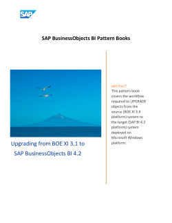 Upgrading from BOE XI 3.1 to SAP BusinessObjects BI 4.2