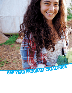 Gap Year prOGraM CatalOGue