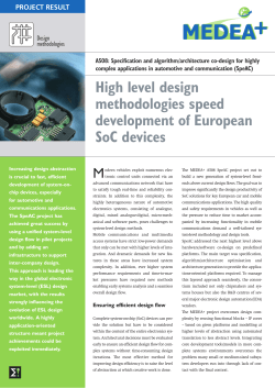 High level design methodologies speed development of European