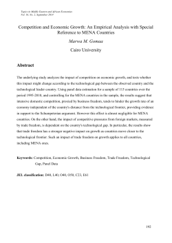 Competition and Economic Growth - Topics in Middle Eastern and