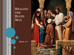 Mark 8 The Man Born Blind