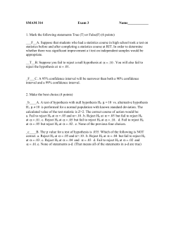 SMAM 314 Exam 3 Name____________ 1. Mark the - RIT