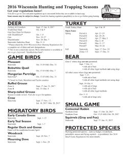 deer game birds migratory birds turkey bear small game protected