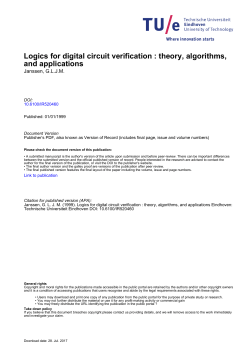 Logics for digital circuit verification : theory, algorithms, and