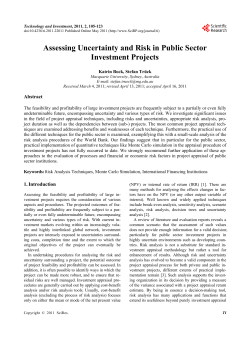 Assessing Uncertainty and Risk in Public Sector Investment Projects