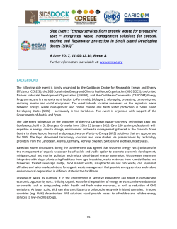 Side Event: &ldquo;Energy services from organic waste for