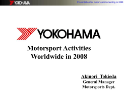 Presentation for BMW - YOKOHAMA European Distributors Network