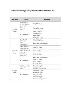 Eastern District Age Group Athletics Meet 2016 Result: Section Prize