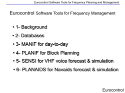 Eurocontrol Software Tools for Frequency Planning and