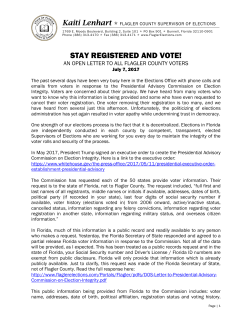 Flagler SOE Press Release - Flagler County Supervisor of Elections