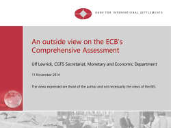 An outside view on the ECB`s Comprehensive Assessment, Ulf