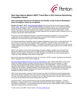 New Hope Natural Media`s NEXT Trend Wins a 2014
