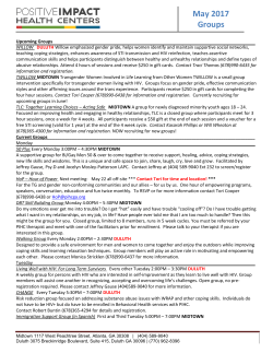 Positive Impact Support Group Schedule