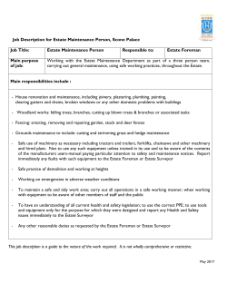 Estate Maintenance Job Description