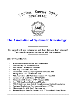 Spring_Summer - Association of Systematic Kinesiology