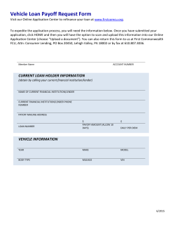 Vehicle Loan Payoff Request Form