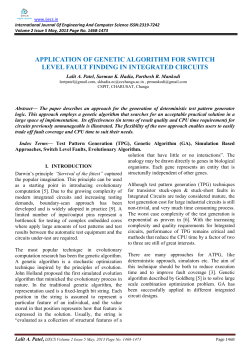 application of genetic algorithm for switch level fault finding in