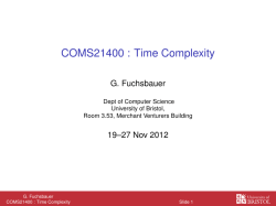 COMS21400 : Time Complexity