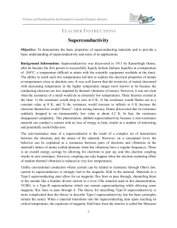Teacher Instructions Superconductivity