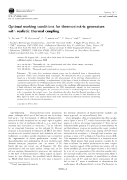 Optimal working conditions for thermoelectric generators with