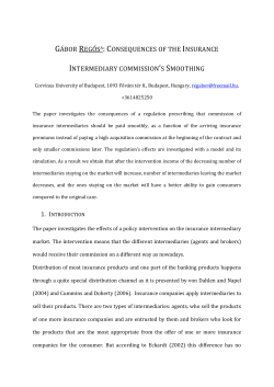 Consequences of the Insurance Intermediary Commission\\\\\\\`s