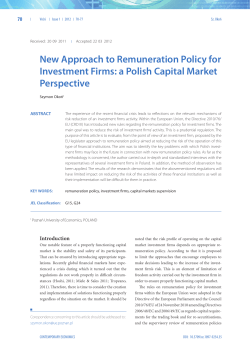 New Approach to Remuneration Policy for Investment Firms: a