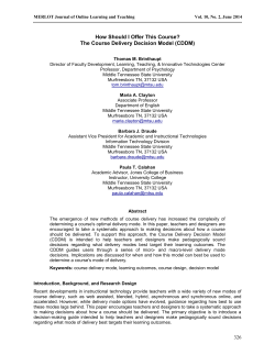 The Course Delivery Decision Model